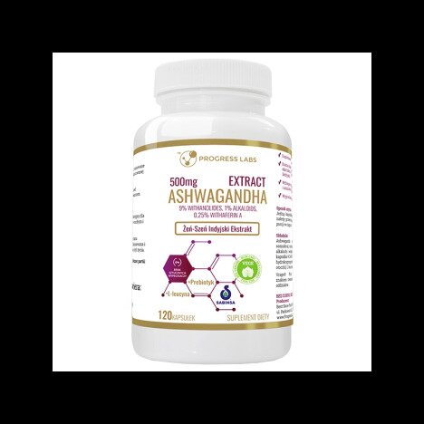 Progress Labs Ashwagandha Extract 500mg 9% Withanolides 120 Capsule